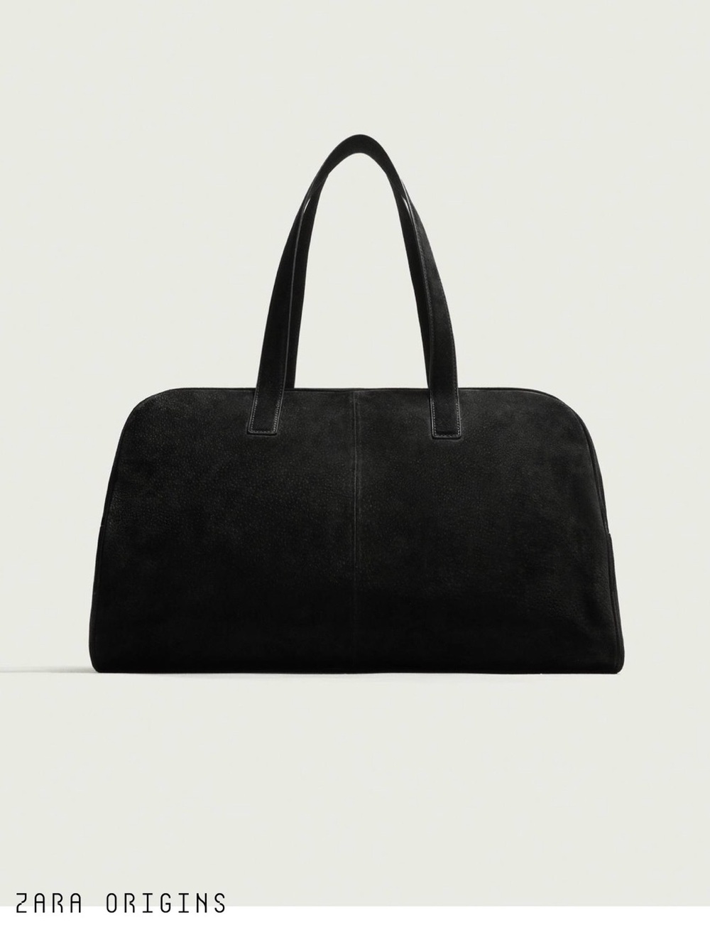 Zara Black Suede Duffel Bag